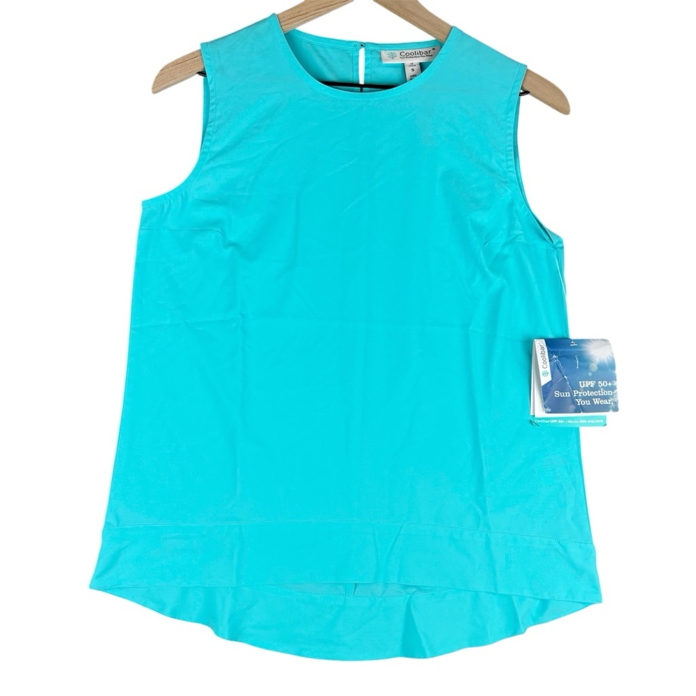 Coolibar Women Small Green Blue UPF 50+ St. Tropez‎ Swing Tank Top